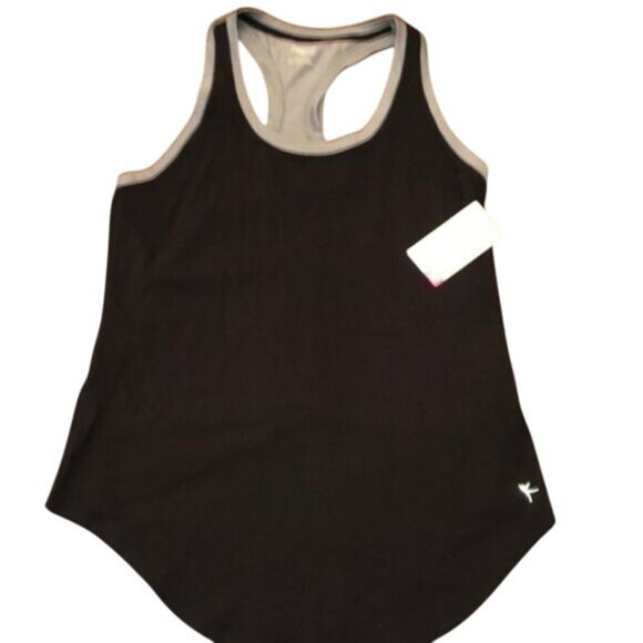 NWT Danskin Now 2Fer Tank – Black with Dark Gray Underlining – XS (0-2) – Racerb - Picture 1 of 5